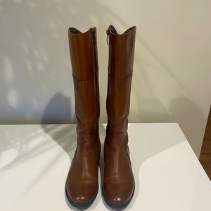 Tamaris skinny knee high boots brown genuine leather, zipper closure,adjustable